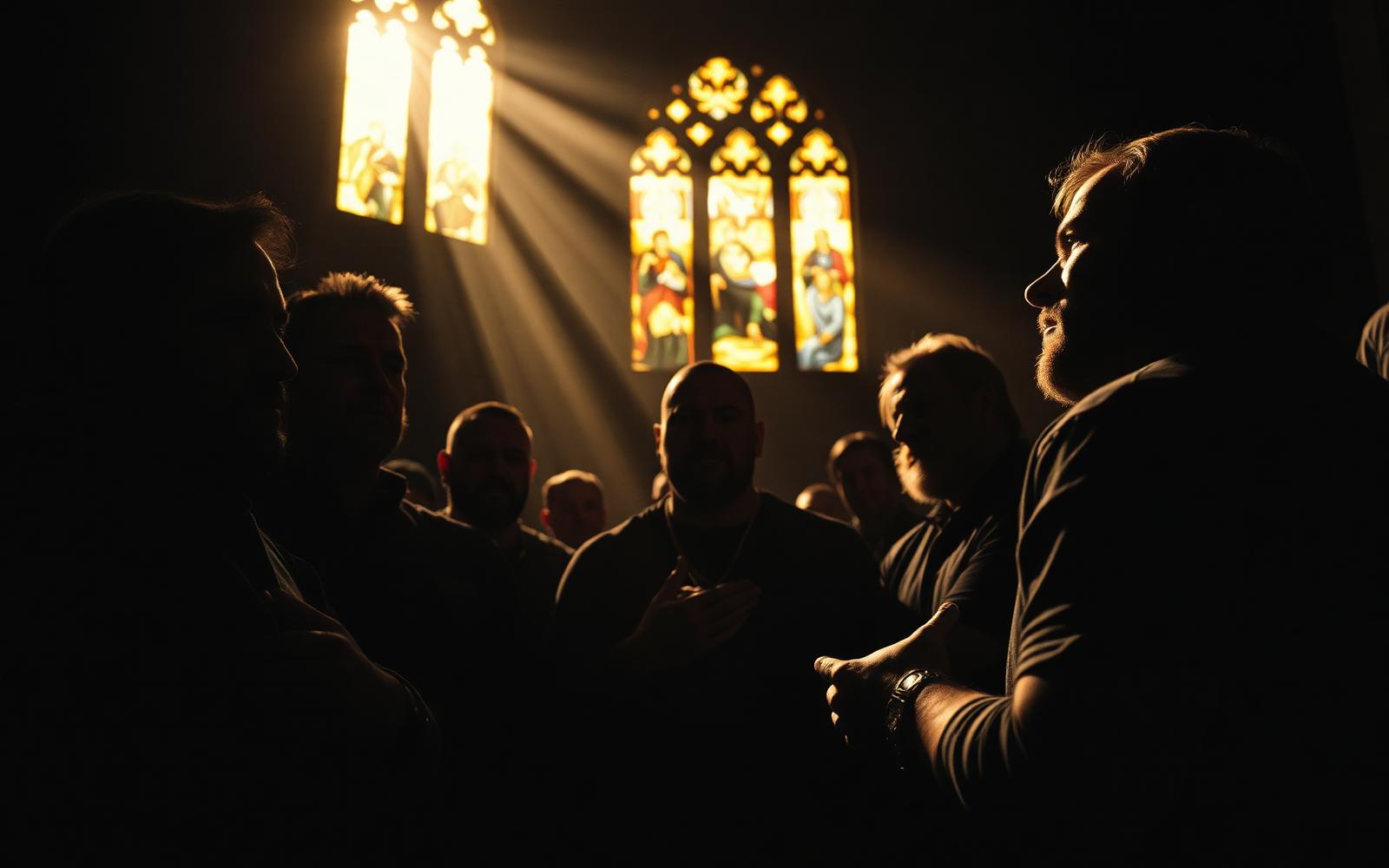 Men praying together